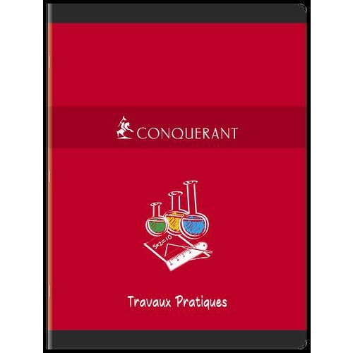 CONQUERANT Cahier de Travaux Pratiques 24x32cm Grands Carreaux Seyès/Uni Blanc 96 Pages Agrafées Couverture Ca - Image 2