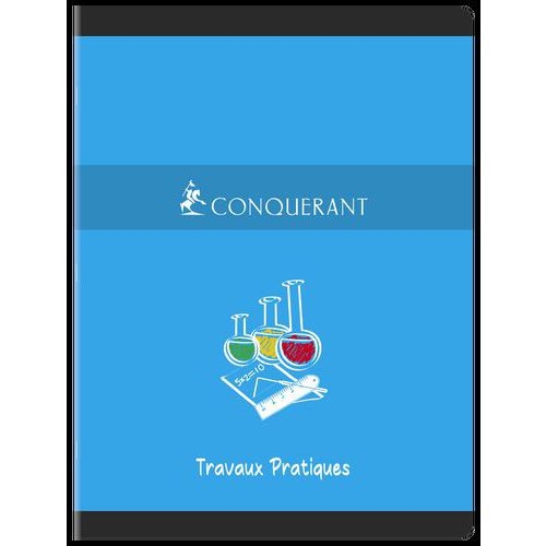 CONQUERANT Cahier de Travaux Pratiques 24x32cm Grands Carreaux Seyès/Uni Blanc 120 Pages Agrafées Couverture C - Image 5