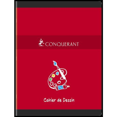 CONQUERANT Cahier Dessin 24x32cm Réglure Unie Blanche 16 Pages Agrafées Couverture Carte Coloris Assortis - Image 8