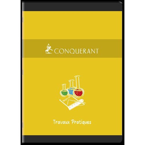 CONQUERANT Cahier de Travaux Pratiques A4 Grands Carreaux Seyès/Uni Blanc 120 Pages Agrafées Couverture Carte - Image 9