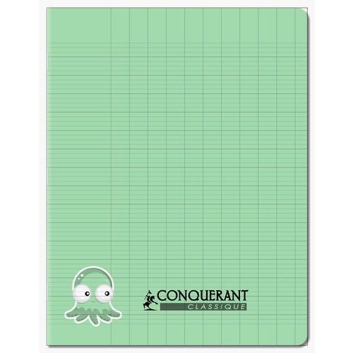 Cahier d’écriture polypropylène 90g 32 pages 17x22 cm réglure spéciale seyes 12x12 interlignes 3mm vert - Image principale
