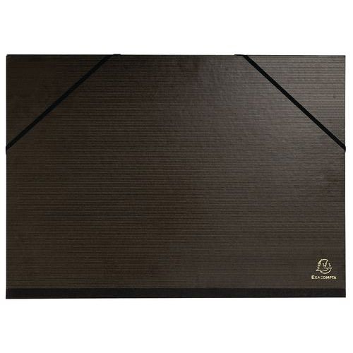 Carton à dessin kraft noir vernis avec élastiques - Image principale