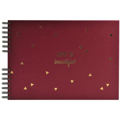 Album photos à spirales 50 pages noires 32x22cm life rouge - Image principale