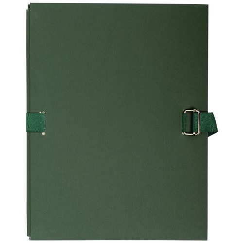 Lot de 10 chemises papier toilé à sangle dos extensible - vert foncé - Image principale