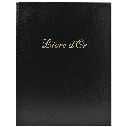 Lot de 3 livres d'or Balacron + titre 100 pages blanches 27x22cm vertical - Image principale