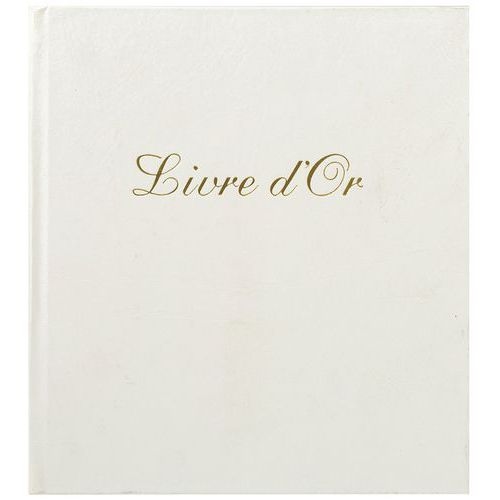 Livre d'or cuir alpille 140 pges ivoire 26x22cm vertical blanc - Image principale