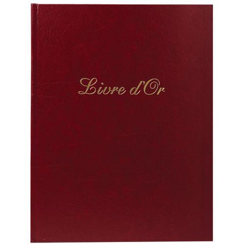 Livre d'or cuir alpille 140 pges ivoire 26x22cm vertical rouge - Image principale