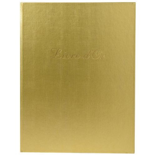 Lot de 2 livres d'or + titre 100 pages blanches 27x22cm vertical or - Image principale
