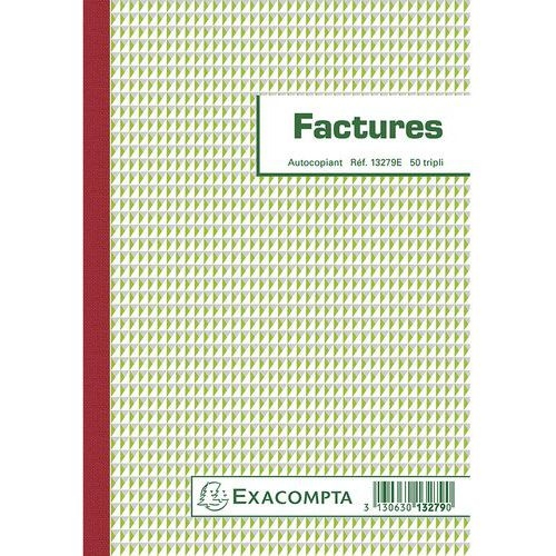 Lot de 10 Manifold Factures 21x14,8cm 50 feuillets tripli autocopiants - Image principale