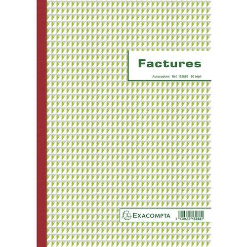 Lot de 5 Manifold Factures 29,7x21cm 50 feuillets tripli autocopiants - Image principale