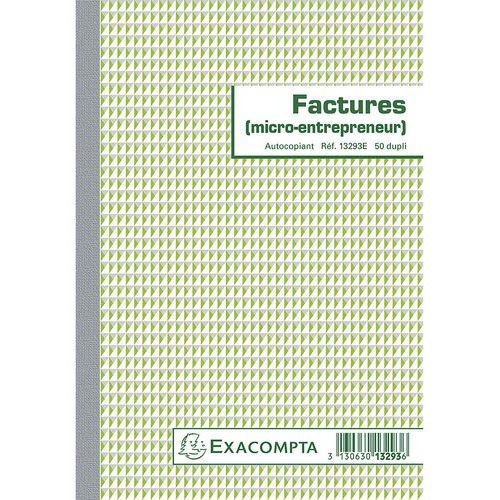 Lot de 5 Manifold Factures micro-entrepreneur 21x14,8cm - 50 feuillets dupli - Image principale