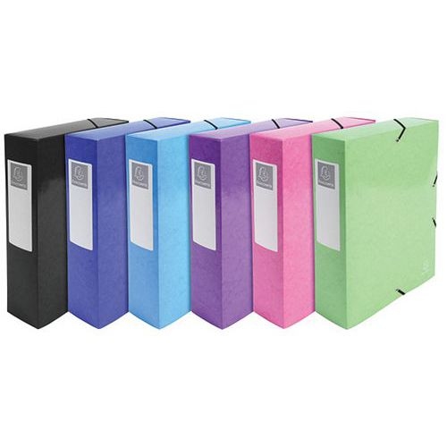 Lot de 6 Boite de class. Dos 80mm 600 grammes Iderama A4 col. assort. - Image principale