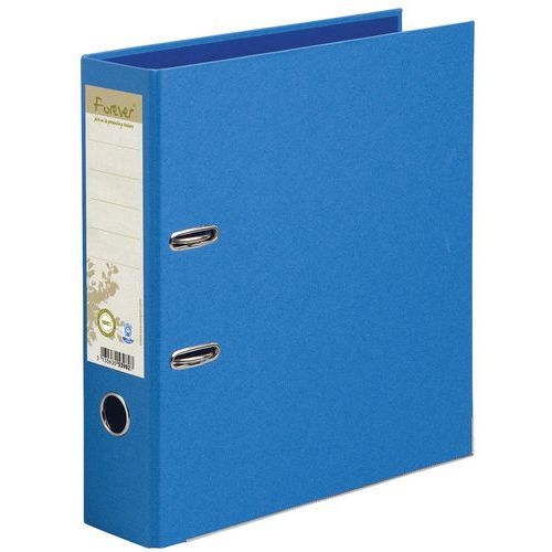 Lot de 10 Classeur rembordé papier Dos 80mm Forever - A4 maxi - Bleu - Image principale