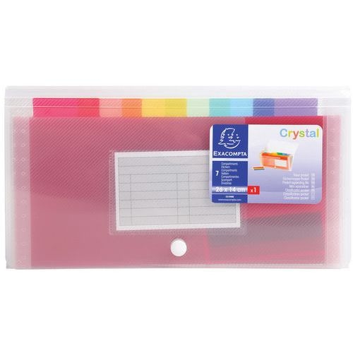 Lot de 5 Trieur pocket 6 compartiments en polypropylène Crystal - 11x18cm - Image principale