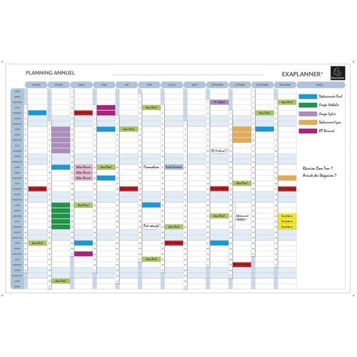 Planning magnétique annuel - textes en français - Image principale