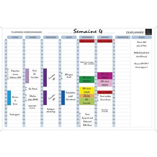 Planning magnétique hebdomadaire - textes en français - Image principale