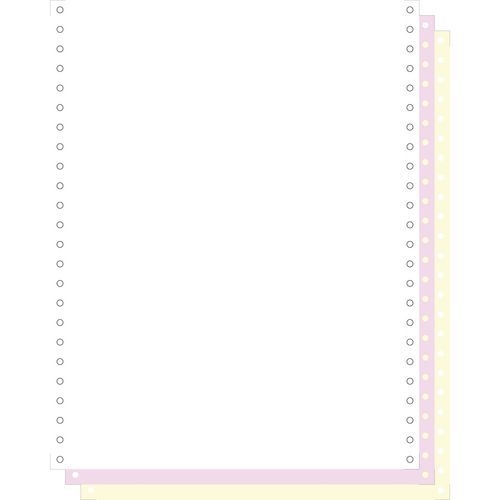 Feuilles listing autocop. blanc/rose/jaune 3plis bande détachable - Image principale