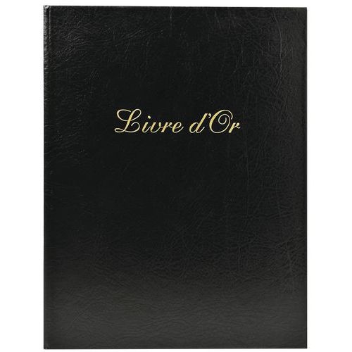 Lot de 2 livres d'or + titre 100 pages blanches 27x22cm vertical noir - Image principale