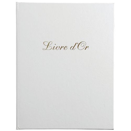 Lot de 2 livres d'or + titre 100 pages blanches 27x22cm vertical blanc - Image principale