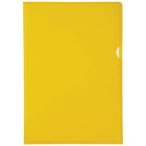 Etui carton de 100 poch. coin pvc lisse  hr 13/100e A4 jaune - Image 2