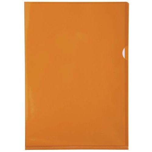 Etui carton 100 poch. coin pvc lisse  hr 13/100e A4 orange - Image 2