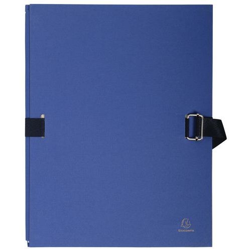Lot de 10 chemises dos extensible avec rabat papier 24x32cm bleu foncé - Image principale