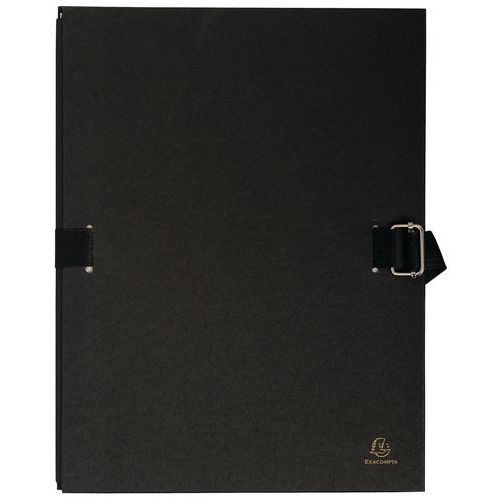 Lot de 10 chemises dos extensible avec rabat papier - 24x32cm noir - Image principale