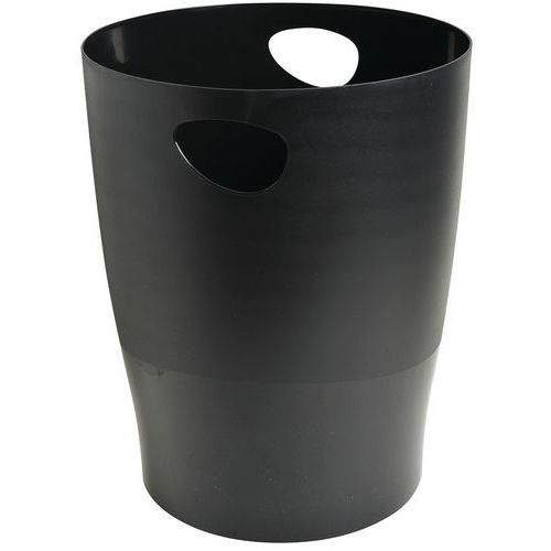 Lot de 8 Corbeille à papier ECOBIN 15 litres avec poignées noir - Image principale