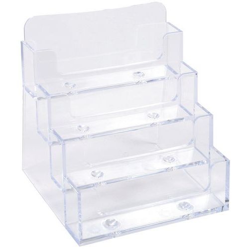 Lot de 4 Distributeur de cartes de visite 4 cases - Cristal - Image principale
