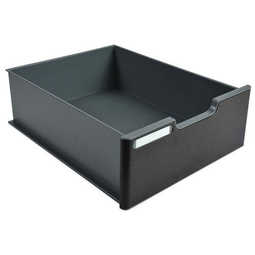Tiroir modulodoc avec fronton noir jumbo - gris souris/noir - Image principale