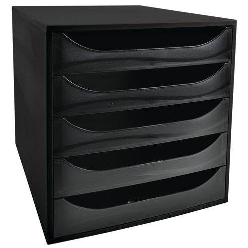 Caisson ecobox 5 tiroirs office noir - Image principale