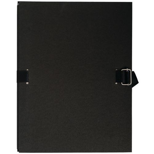 Lot de 25 chem. dos extensible papier toilé 24x32cm filmée par 5 noir - Image principale