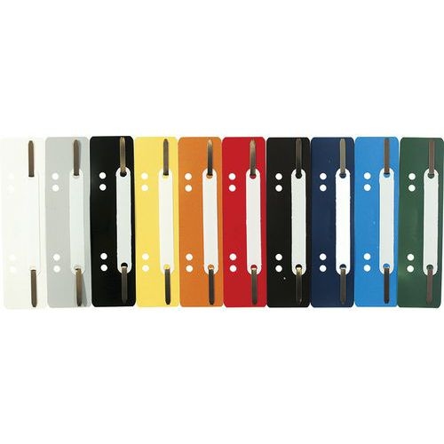 Lot de 250 Fixe-dossiers à lamelle polypropylène couleurs assorties - Image principale