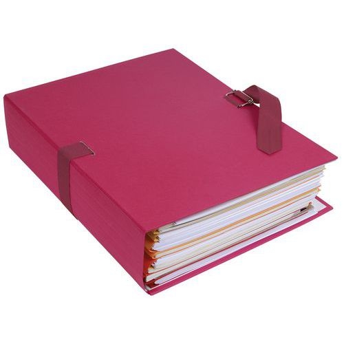 Lot de 10 chemises papier toilé à sangle dos extensible - bordeaux - Image 2