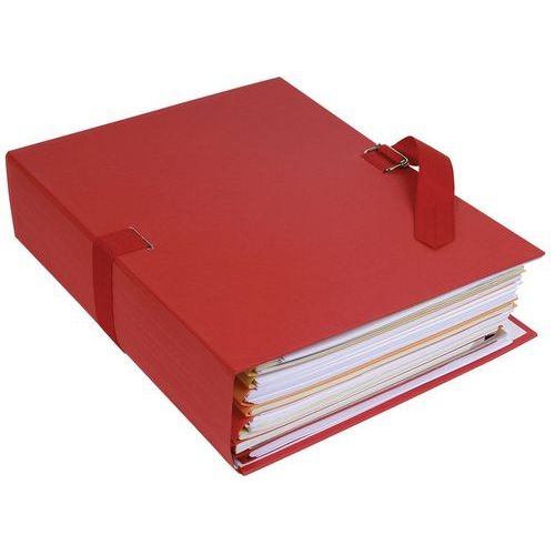 Lot de 10 chemises papier toilé à sangle dos extensible - rouge - Image 2
