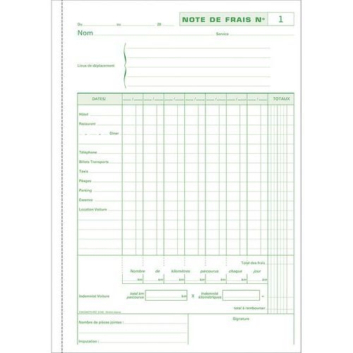 Lot de 5 Manifold Note de frais 29,7x21cm 50 feuillets dupli autocopiants - Image 5