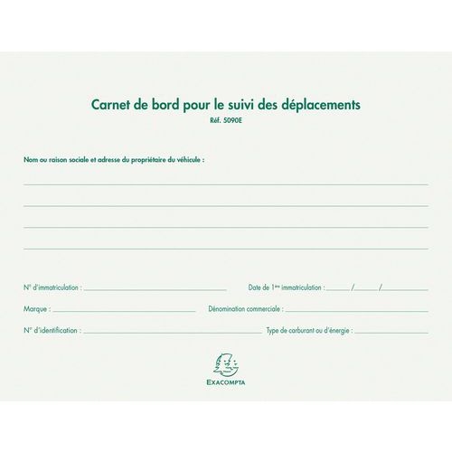 Lot de 5 Carnet de bord pour le suivi des déplacements - Image 3