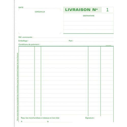 Lot de 5 Manifold Livraisons 21x18cm 50 feuillets tripli autocopiants - Image 4