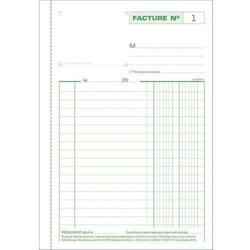Lot de 10 Manifold Factures 21x14,8cm 50 feuillets tripli autocopiants - Image 2