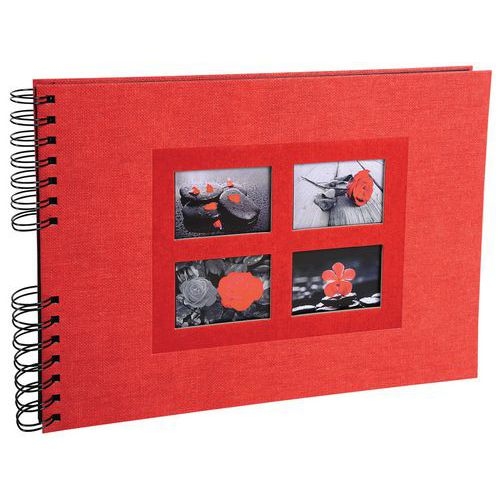 Album photos à spirales 50 pges noires passion 32x22cm rouge - Image 4