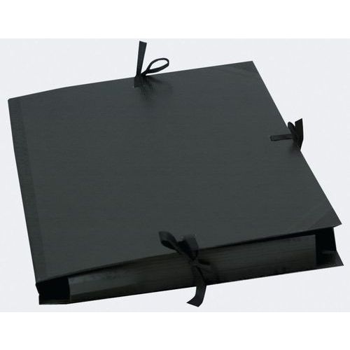 Lot de 5 Carton à dessin kraft noir vernis + ruban 32x45cm a A3 Noir - Image 2