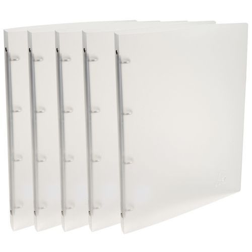 Lot de 25 Classeur 4 anneaux 15 mm PP Chromaline - A4 - Incolore - Image 2