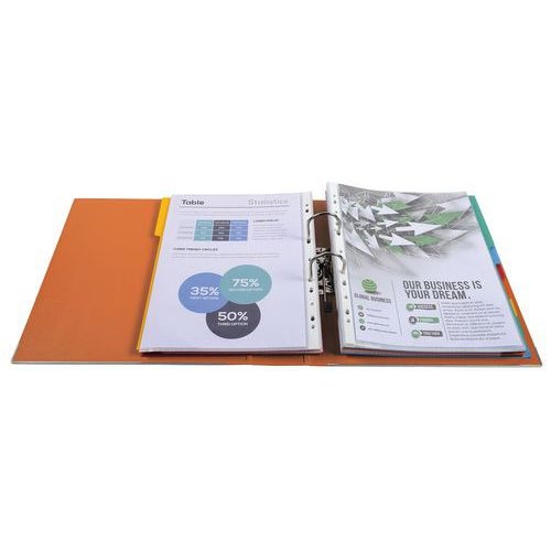 Lot de 10 Classeur à levier Prem'Touch - Dos 80mm - A4 maxi Orange - Image 2