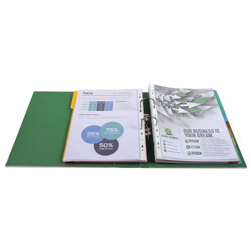 Lot de 10 Classeur à levier Prem'Touch - Dos 80mm - A4 maxi Vert foncé - Image 3