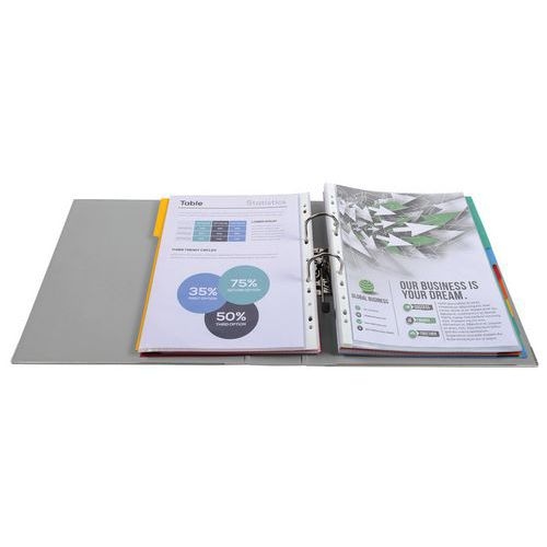 Lot de 10 Classeur à levier Prem'Touch - Dos 80mm - A4 maxi Gris foncé - Image 3