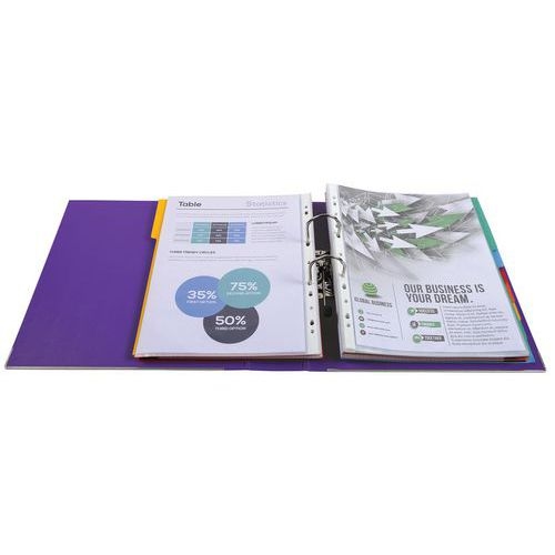 Lot de 10 Class. Prem'Touch int. et ext. en PP Dos 80mm A4 max Violine - Image 3