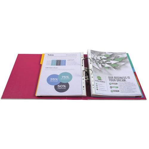 Lot de 10 Classeur à levier Prem'Touch - Dos 80mm - A4 maxi Framboise - Image 3