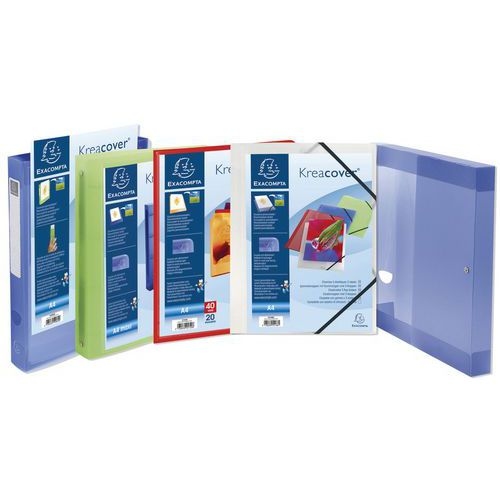 Lot de 12 Classeur 2 anneaux 30mm polypropylène chromaline 10/10e Krea Cover - Image principale