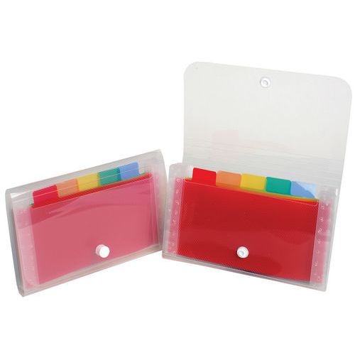 Lot de 5 Trieur pocket 6 compartiments en polypropylène Crystal - 11x18cm - Image 2