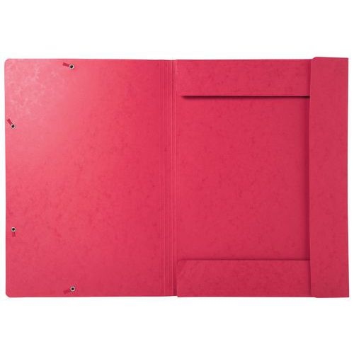 Lot de 5 chemises à élastique 3 rabats carte lustrée 600gm2 - A3 rouge - Image 2